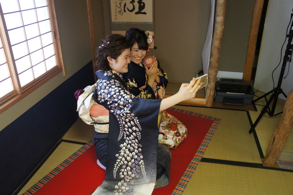 庭園内お友達と自撮りOK